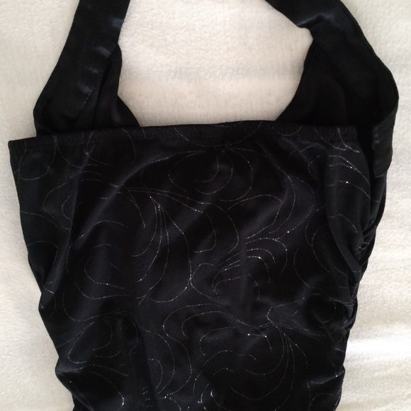 Glittering Sparkling Dance Cocktail Party Prom Black Asymmetrical Dress - Picture 5 of 6